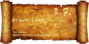 Krauth Fidél névjegykártya